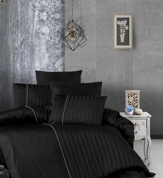 Фото Сатинова постільна білизна First Choice Deluxe Satin Dark Modalife Black 31982