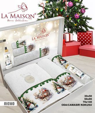Фото Набор из 3-х махровых полотенец La Maison 100% Хлопок с ароматом Nicho
