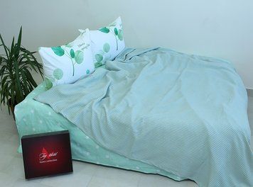 Фото Комплект постільної білизни ТМ Tag Pike Braid з Вафельним Піке М'ятний NP-06 NP160x235-06