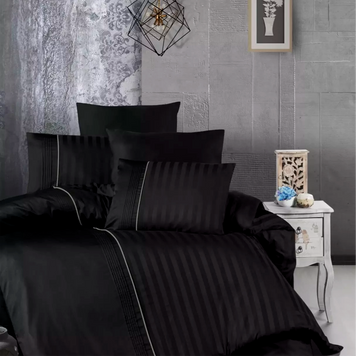 Фото Сатинова постільна білизна First Choice Deluxe Satin Dark Modalife Black 31982