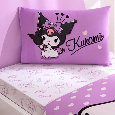 Фото Постільна білизна TAC Disney 100% Бавовна Disney Kuromi простирадло на гумці p-60318440