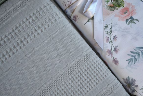 Фото Набір постільної білизни з пледом First Choice Ranforce Sole Pique Grey 40589