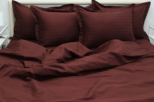 Фото Комплект постельного белья ТМ Tag Multistripe 100% Хлопок Горький Шоколад MST-08