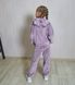 Фото №3 из 10 товара Дитячий спортивный велюровый костюм на молнии с капюшоном Лиловый 300