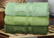 Фото №4 з 5 товару Набір бамбукових махрових рушників Aynali Agac Bamboo Desen Зелений 3шт