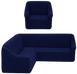 Фото №1 з 5 товару Чохол для кутового дивана + крісло без спідниці Turkey № 12 Синій