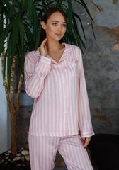 Фото Жіночий домашній костюм Сатиновий Штани + Сорочка Рожевий 142/23 Малина