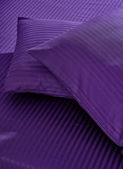 Фото Набор Простыня на резинке и наволочки Massimo Monelli Saten Stripe Фиолетовый