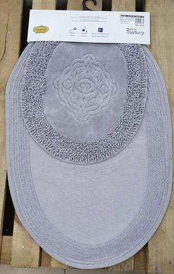 Фото Набор овальных ковриков в ванную 100% Хлопок Mosso Серый