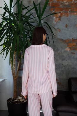 Фото Жіночий домашній костюм Сатиновий Штани + Сорочка Рожевий 142/23 Малина