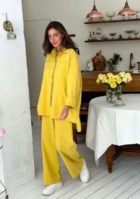 Фото Жіночі брюки бавовняні вільного крою Прованс Шафран