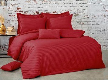 Фото Комплект постельного бельяTAG Satin Stripe Luxury Бордо
