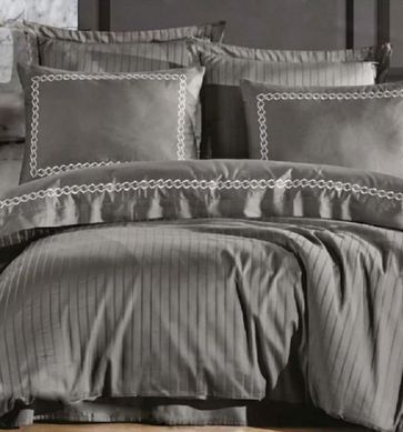 Фото Комплект постельного белья Dantela Vita Nuans Gri Сатин Премиум с Вышивкой