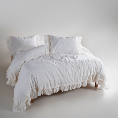 Фото Комплект постельного белья Limasso Stonewashed Francesca Вареный Хлопок Snow White