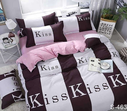 Фото Комплект постільної білизни ТМ TAG Сатин S463 Kiss Бордо