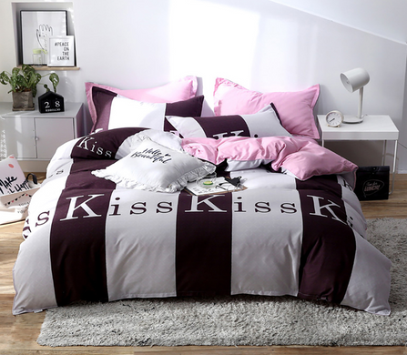 Фото Комплект постельного белья ТМ TAG Сатин S463 Kiss Бордо
