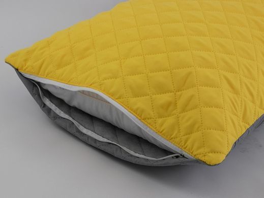 Фото Декоративная стеганая наволочка Руно Yellow Grey Жёлто-Серая