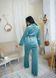 Фото №3 з 11 товару Жіночий домашній костюм Велюр в рубчик Штани + Кофта на гудзиках Тіфані 907