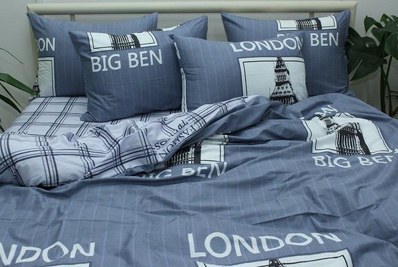 Фото Комплект постільної білизни ТМ TAG Сатин London Big Ben S402