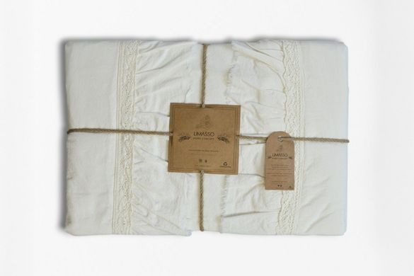 Фото Комплект постельного белья Limasso Stonewashed Francesca Вареный Хлопок Snow White