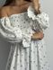 Фото №8 з 11 товару Жіноча муслінова сукня міді молочна в кульбаби 124/23 кульбабка