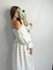 Фото №3 з 11 товару Жіноча муслінова сукня міді молочна в кульбаби 124/23 кульбабка