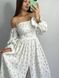 Фото №2 з 11 товару Жіноча муслінова сукня міді молочна в кульбаби 124/23 кульбабка