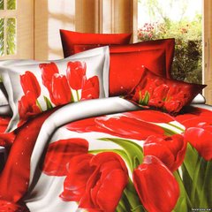 Фото Комплект постельного белья "Цветы апреля" Сатин 3D апрель new