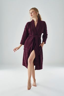Фото Жіночий велюровий халат з тисненним візерунком Nusa 8715 Фіолетовий