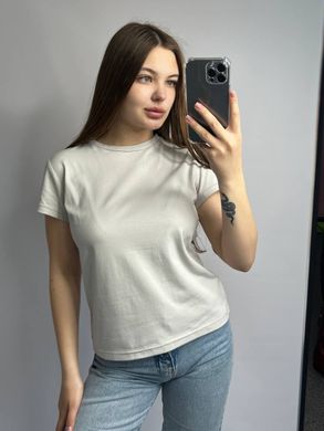 Фото Подовжена базова жіноча футболка 100% Бавовна Сіра 126/23 сірий