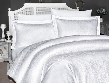 Фото Постільна білизна Misra White Jacquard Satin First Choice Сатин Жакард 1939-10