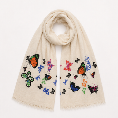Фото Пляжний мусліновий пештемаль 100% Бавовна Aurelia Muslin Color Butterflies