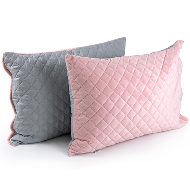 Фото Велюровый чехол на подушку Руно Velour Pink and Grey Ромб