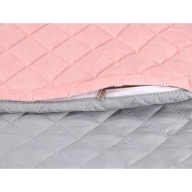 Фото Велюровый чехол на подушку Руно Velour Pink and Grey Ромб