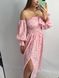 Фото №5 з 8 товару Жіноча муслінова сукня міді рожева Ніжні Гілочки V.Velika 124/23 рожевий гілочки