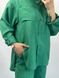 Фото №6 з 11 товару Жіночий лляний костюм-двійка Штани + Сорочка Зелений 127/23 зелений