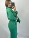 Фото №8 з 11 товару Жіночий лляний костюм-двійка Штани + Сорочка Зелений 127/23 зелений