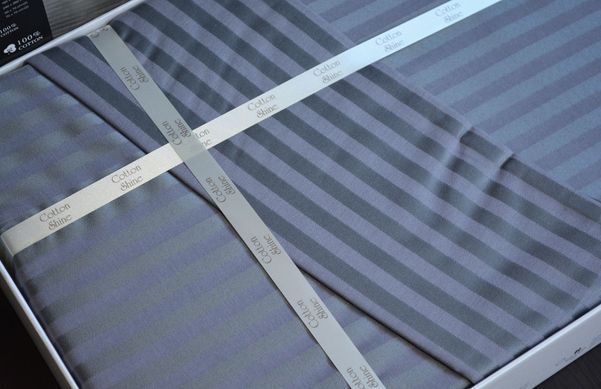 Фото Комплект постельного белья Cotton Shine Stripe Satin Gri Antrasit