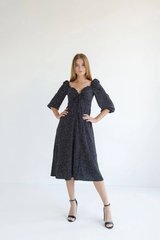 Фото Жіноча сукня міді Софт Чорний Горошок 128/23 чорний горошок