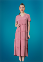 Фото Жіноча вискозна сукня-туніка Штапель Cocoon 20569 Dry Rose
