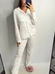 Фото Женская муслиновая пижама Брюки + Рубашка Сердечки