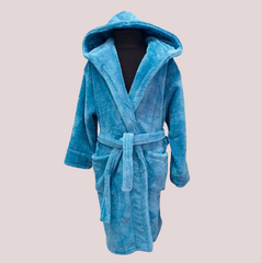 Фото Підлітковий махровий халат с каптуром Welsoft Zeron Блакитний