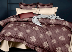 Фото Комплект постельного белья ТМ Tag Ранфорс 100% Хлопок Шоколадный Узор R-4285