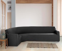 Фото Жаккардовый чехол для углового дивана Без Юбки Кора Серый