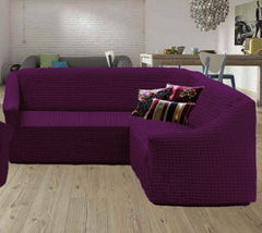 Фото Чехол для углового дивана без юбки Turkey № 8 Фиолетовый