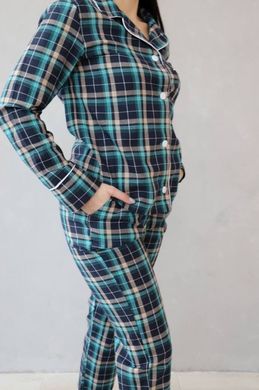 Фото Жіночий домашній костюм 100% Бавовна  Штани + Сорочка Зелений