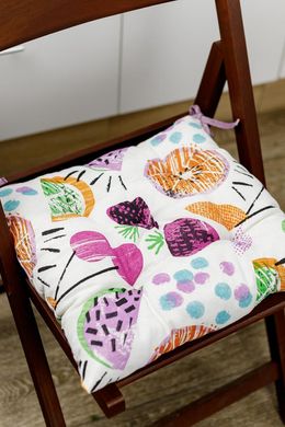 Фото Подушка декоративна для стільця на зав'язках Прованс Violet Cherries
