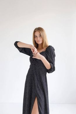 Фото Жіноча сукня міді Софт Чорний Горошок 128/23 чорний горошок