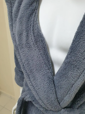 Фото Чоловічий теплий халат з каптуром велсофт Welsoft Zeron Grey
