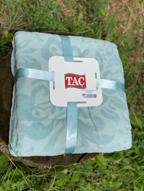 Фото Жаккардовая махровая простынь-покрывало TAC 100% хлопок Lyon Mint Мятная